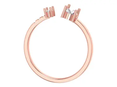 Solitaire Women Light Weight Oval Round Stone Band Ring 3D print model