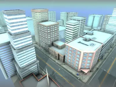 Urban City Low-poly 3D model