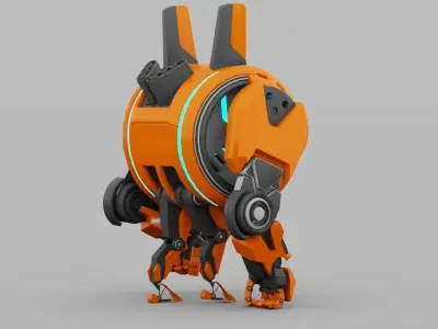 toon robot rigged animated character 3D model