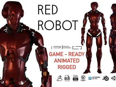 RED ROBOT Low-poly 3D model
