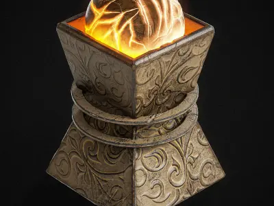 Ancient Lamp PBR Low-poly 3D model