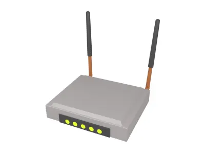 Cartoon Wifi Router v3 002 Low-poly 3D model