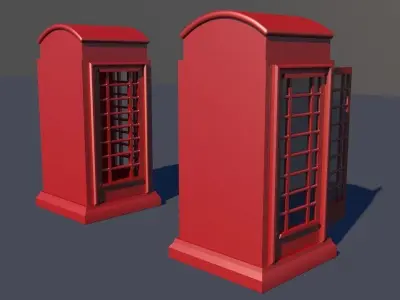 phone booth Low-poly 3D model