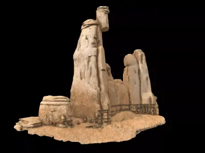 Realistic Sandstone Rock Pack  Low-poly 3D model