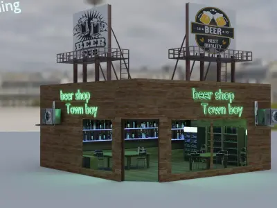 The beer shop Free low-poly 3D model