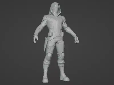 Futuristic Cybernetic Warrior Bust - 3D Printable  3D print model