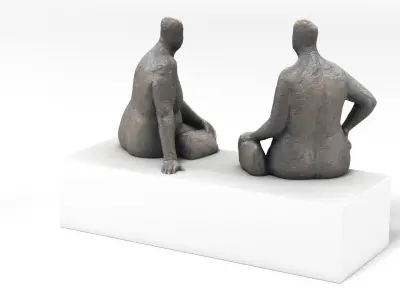 Abstract Bronze Statue Figurines Artwork 3D model
