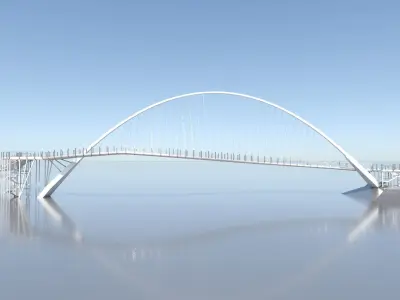 arch bridge 3d modell v2 Low-poly 3D model