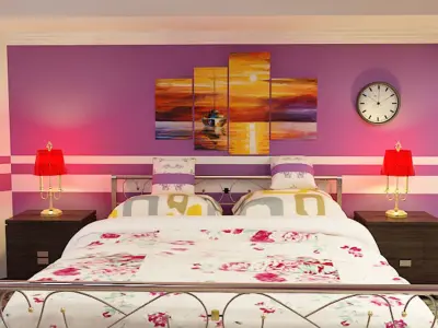 Bed Room Stylish and Large Low-poly 3D model