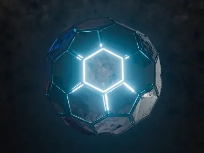 Customizable Sci-Fi Futuristic Metal Sphere Ball 3D model