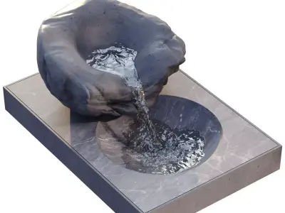 Landscape Fountain waterfall 678 3D model purchase