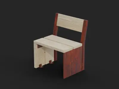 Collection of three Forum benches Low-Poly 3D model Low-poly 3D model