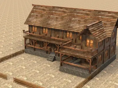 Medieval house fifteen 6 Low-poly 3D model