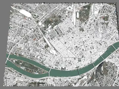 Cityscape  Budapest Hungary 3D model