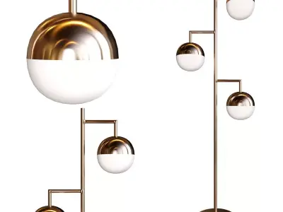 ORBS CHAMPAGNE FLOOR LAMP cb2 3D model