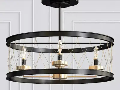 Crisscross Pendant Semi Flush 3D model