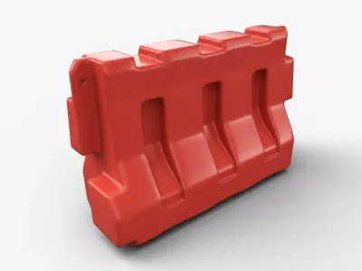 Plastic Barrier Modular Game Ready Low-poly 3D model
