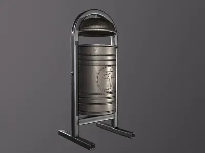 Trash Can Low-poly 3D model 26
