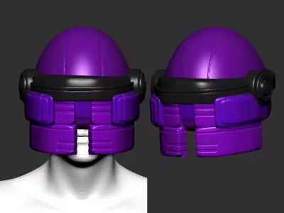 helmet high poly sculpt 3d printable ver 7 3D model 3D model