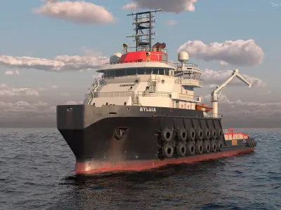  Bylgia Deep-Sea Anchor Handling Tug Rigged for Maya 