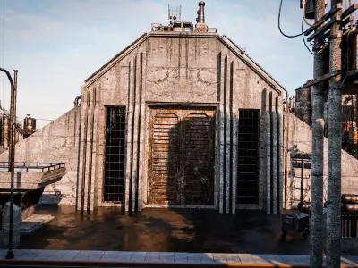 INDUSTRIAL SCIFI BUILDING 03 Low-poly 3D model