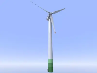 Wind power plant - seamless textures - mid poly 3D model
