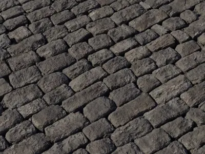 Medieval Basalt Cobblestone Street  Texture