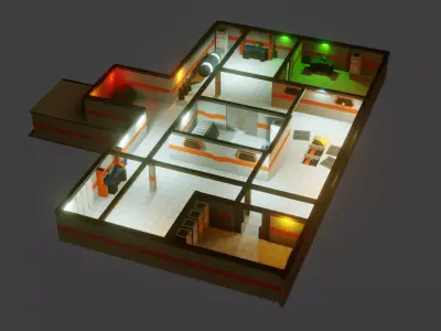 Modular Sci Fi Lab - Low Poly - Game ready - PBR Low-poly 3D model