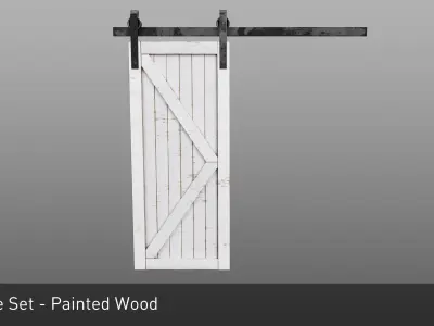 Sliding Barn Door Low-poly 3D model