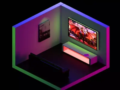 Living Room Low Poly Low-poly 3D model