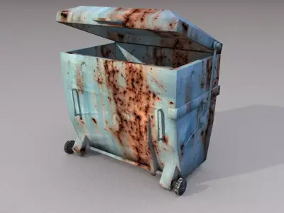 garbage container trash box Low-poly 3D model