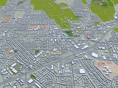 Vacaville California USA 25km Low-poly 3D model