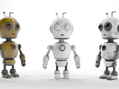 AGED ROBOT V1 Low-poly 3D model