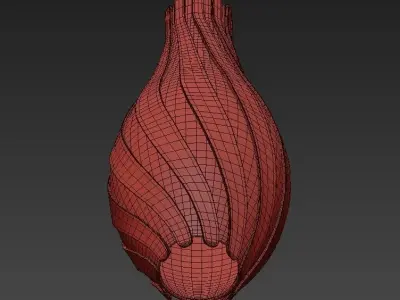 SWISH wooden pendant light with striped pattern 3D model
