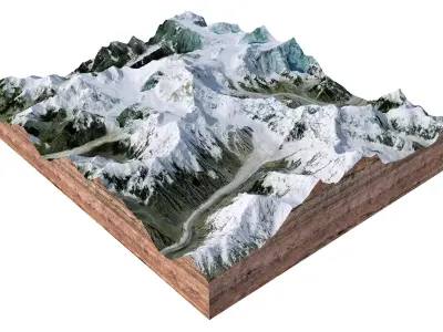 Disteghil Sar Mountain Pakistan 3D model