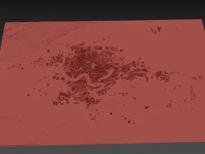 NanNing City urban planning maquett  building 3D Topography  3D model
