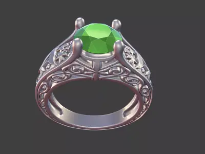 Celestial Scrollwork Ring 3D print model
