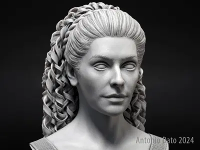 Marina Sirtis as Deanna Troi Bust Printable 3D Model 3D print model