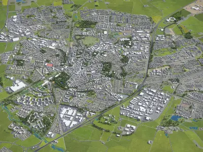 Lund - city Low-poly 3D model