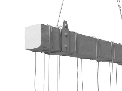 Wooden Chandelier 3D model