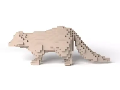 Raccoon Minecraft Voxel Low-poly 3D model