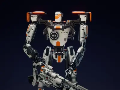 Etasphera03 humanoid robot Low-poly 3D model