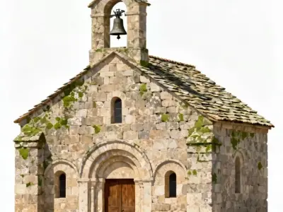 Ancient Romanesque Chapel 3D Model Low-poly 3D model