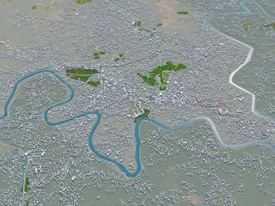 Malappuram Kerala India 20km AI Low-poly 3D model