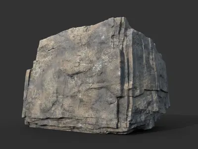 Realistic Blocky Rock 07 250612 Low-poly 3D model