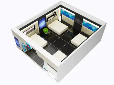 Booth Exhibition Stand a412c 3D model