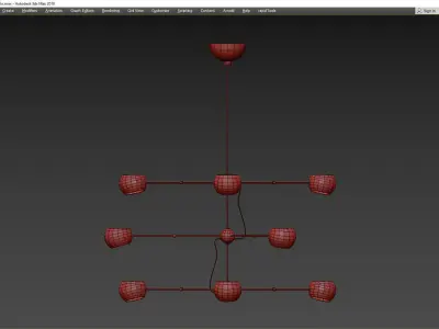 Tri Boi Chandelier No 418 by David Weeks Studio Low-poly 3D model