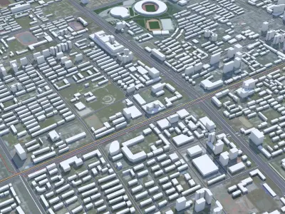 Urumqi Xinjiang China 60km AI Low-poly 3D model