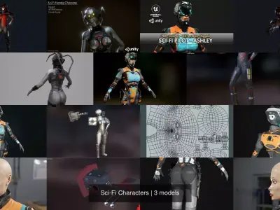 Sci-Fi Characters 3D Model Pack