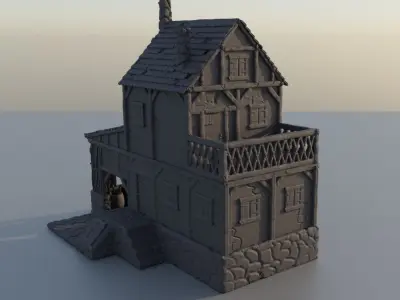 Old Blacksmith house Tabletop Terrain 25 mm 3D print model